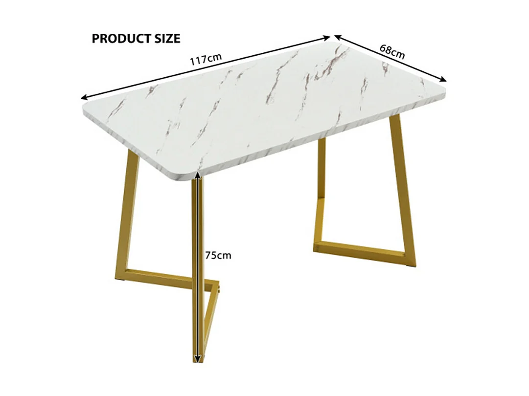Set de table de 117 cm avec 4 chaises, beige