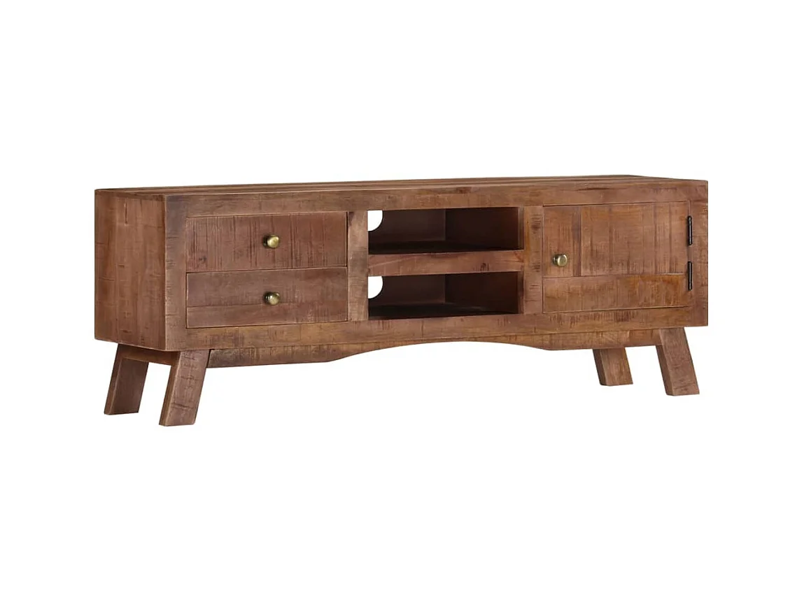 TV-Schrank 110x30x40 cm Rohes Mangoholz
