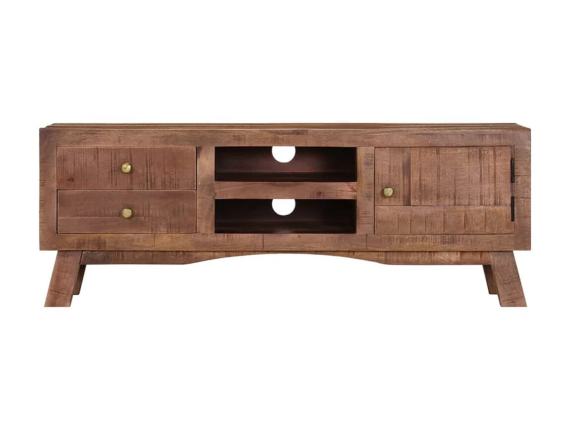 Meuble TV 110x30x40 cm Bois de manguier brut