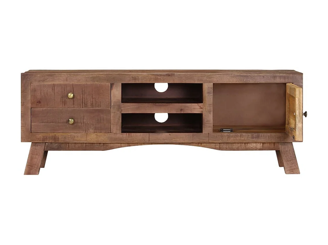 Meuble TV 110x30x40 cm Bois de manguier brut