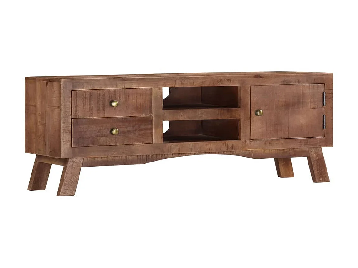 Meuble TV 110x30x40 cm Bois de manguier brut