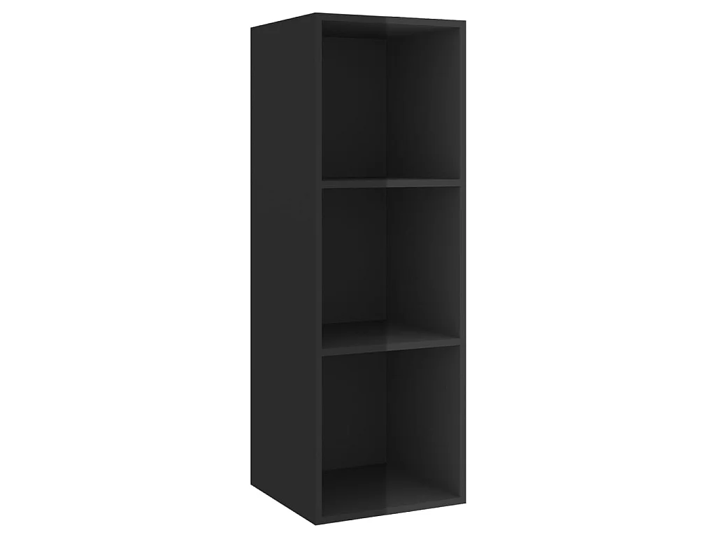 Ensemble de meuble TV 3 pcs Noir brillant Aggloméré