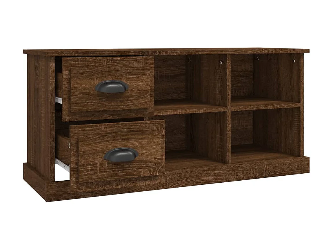 Meuble TV chêne marron 102x35,5x47,5 cm bois d'ingénierie