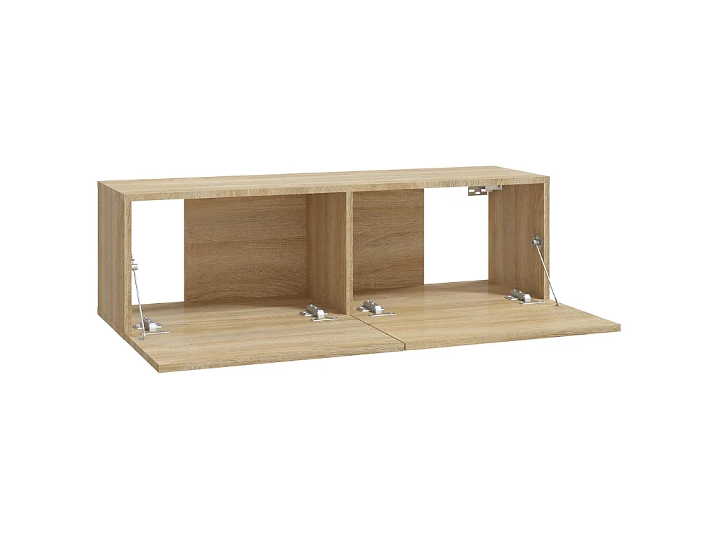 Mueble TV 2 piezas roble Sonoma 100x30x30 cm madera contrachapada