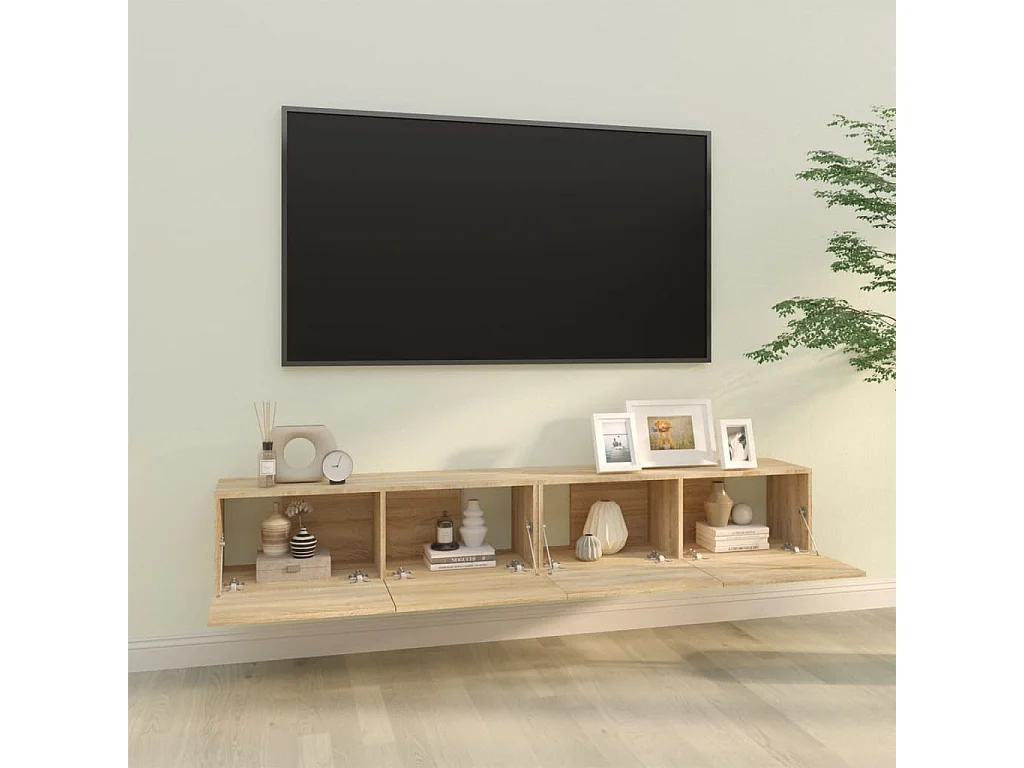 Meubles TV 2 pcs Chêne Sonoma 100x30x30 cm Bois d'ingénierie