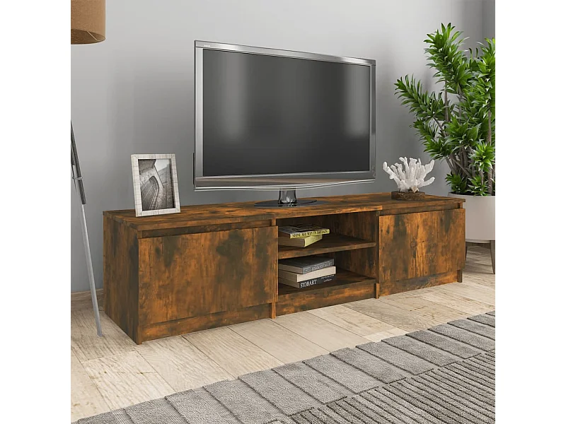 TV-meubel Gerookt eiken 140x40x35,5 cm Bewerkt hout