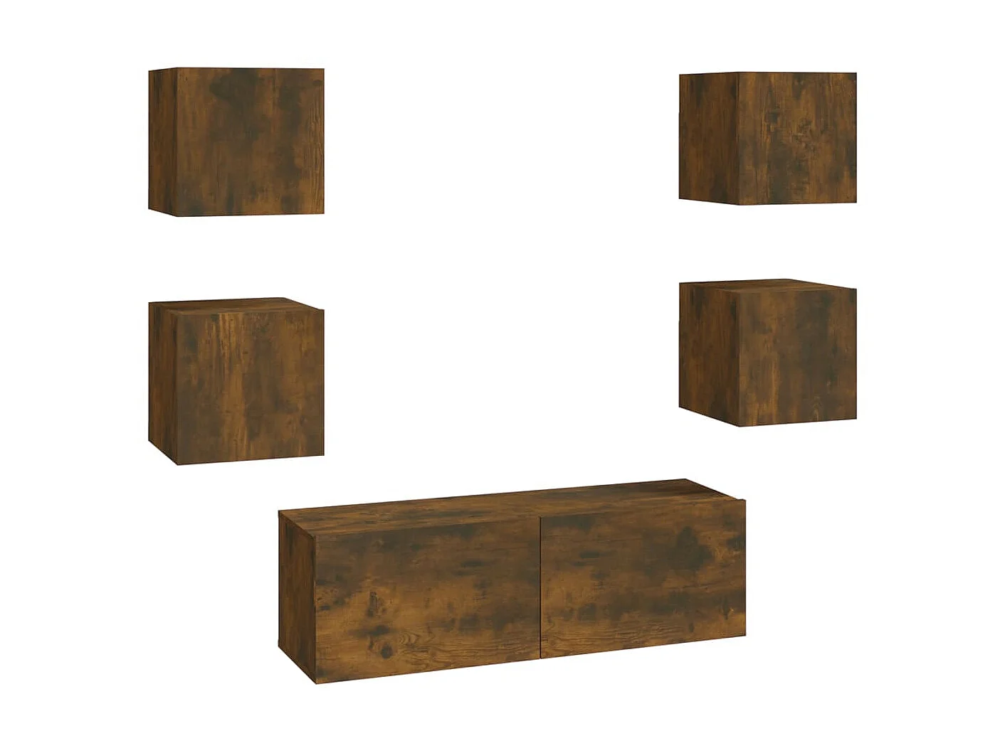 Mueble TV de pared de madera de ingeniería de roble ahumado