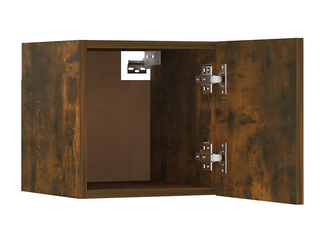 Mueble TV de pared de madera de ingeniería de roble ahumado