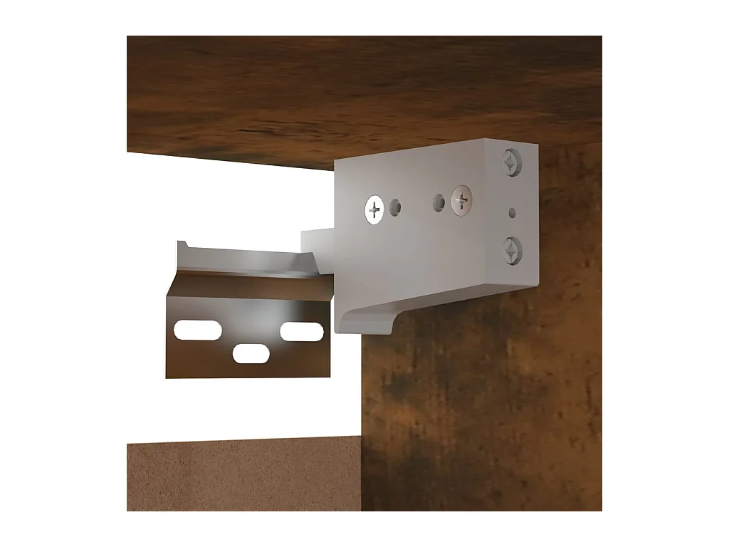 Set porta TV a parete in pannelli di rovere affumicato