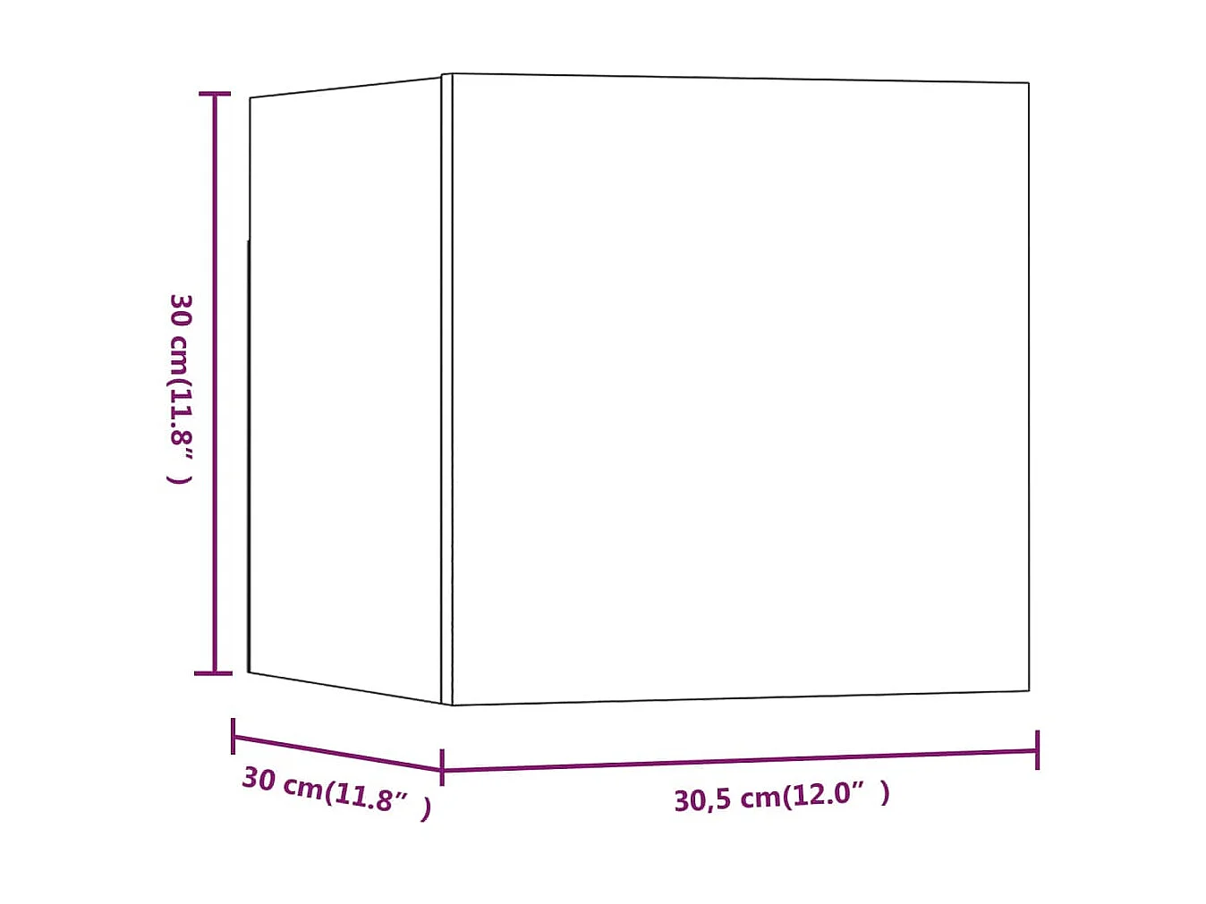 Wandgemonteerd tv-meubelset Gerookt eiken parket