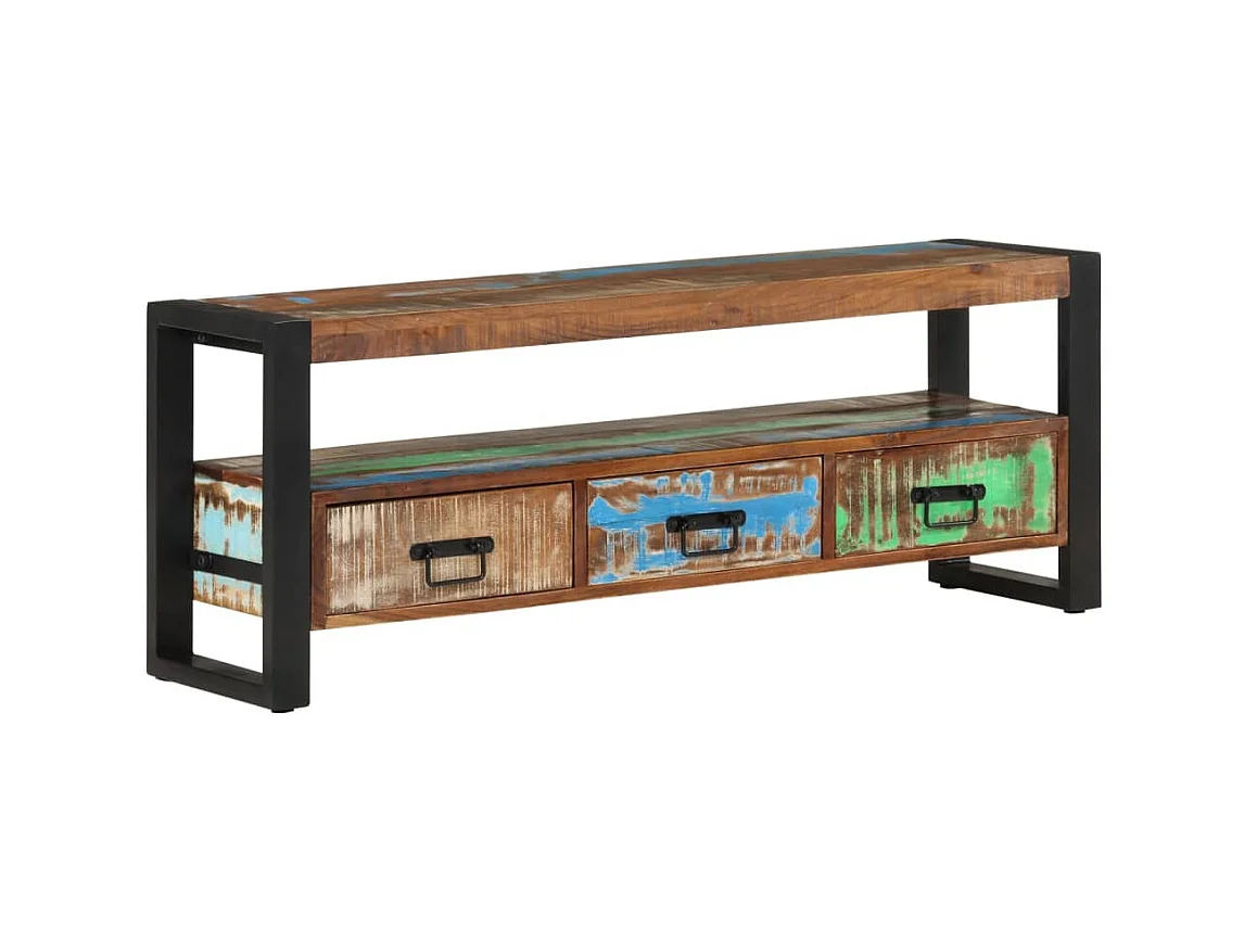 Meuble TV 120x30x45 cm Bois massif de récupération