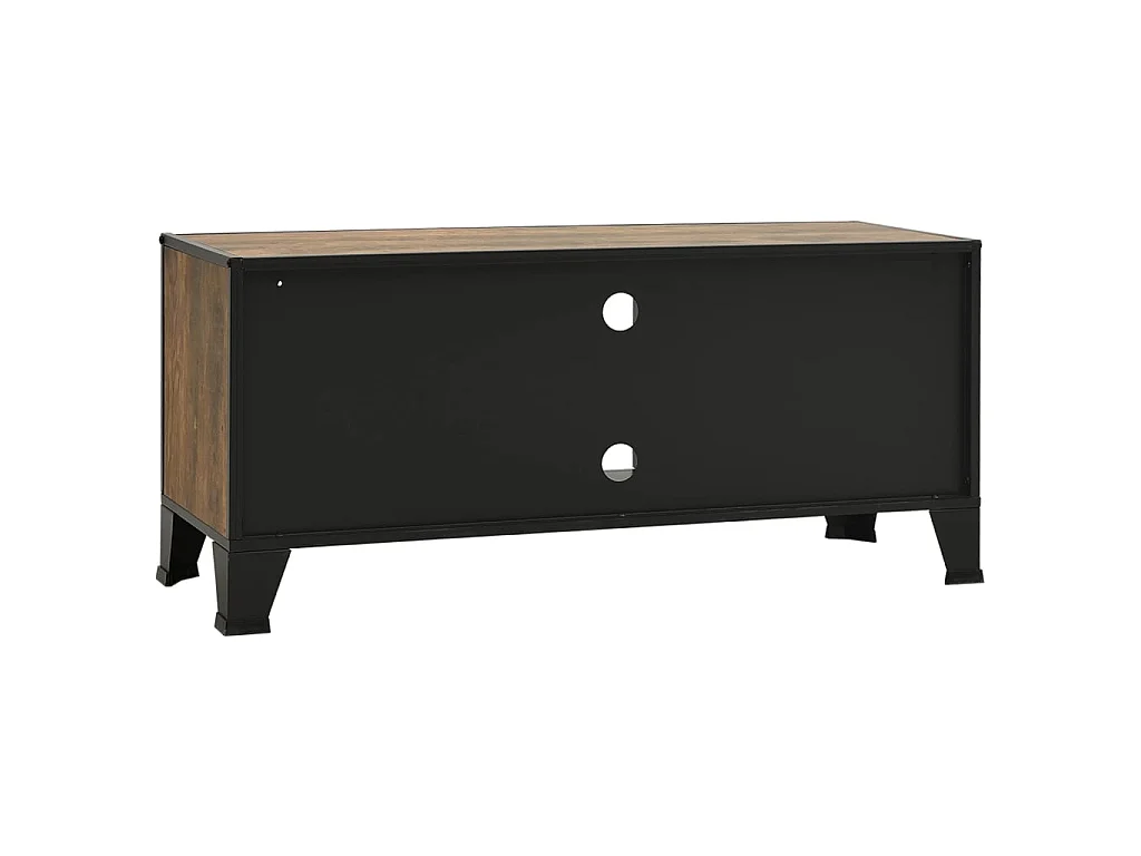 Meuble TV Marron rustique 105x36x47 cm Métal et MDF