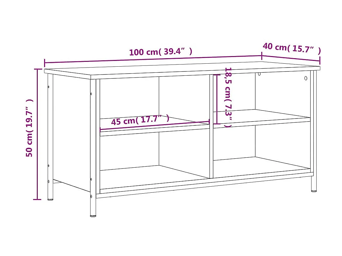 TV-meubel Sonoma eiken 100x40x50 cm Bewerkt hout