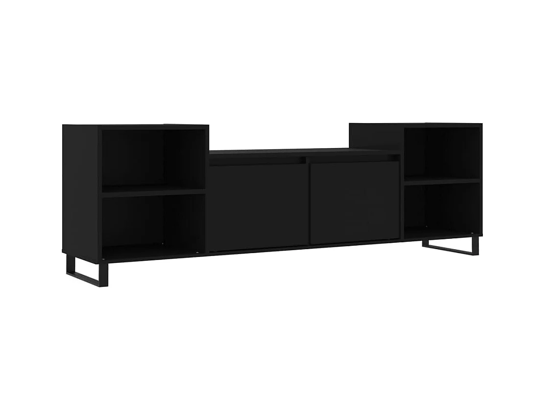 Meuble TV Noir 160x35x55 cm Bois d'ingénierie
