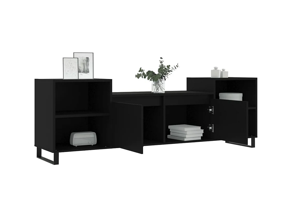 Meuble TV Noir 160x35x55 cm Bois d'ingénierie