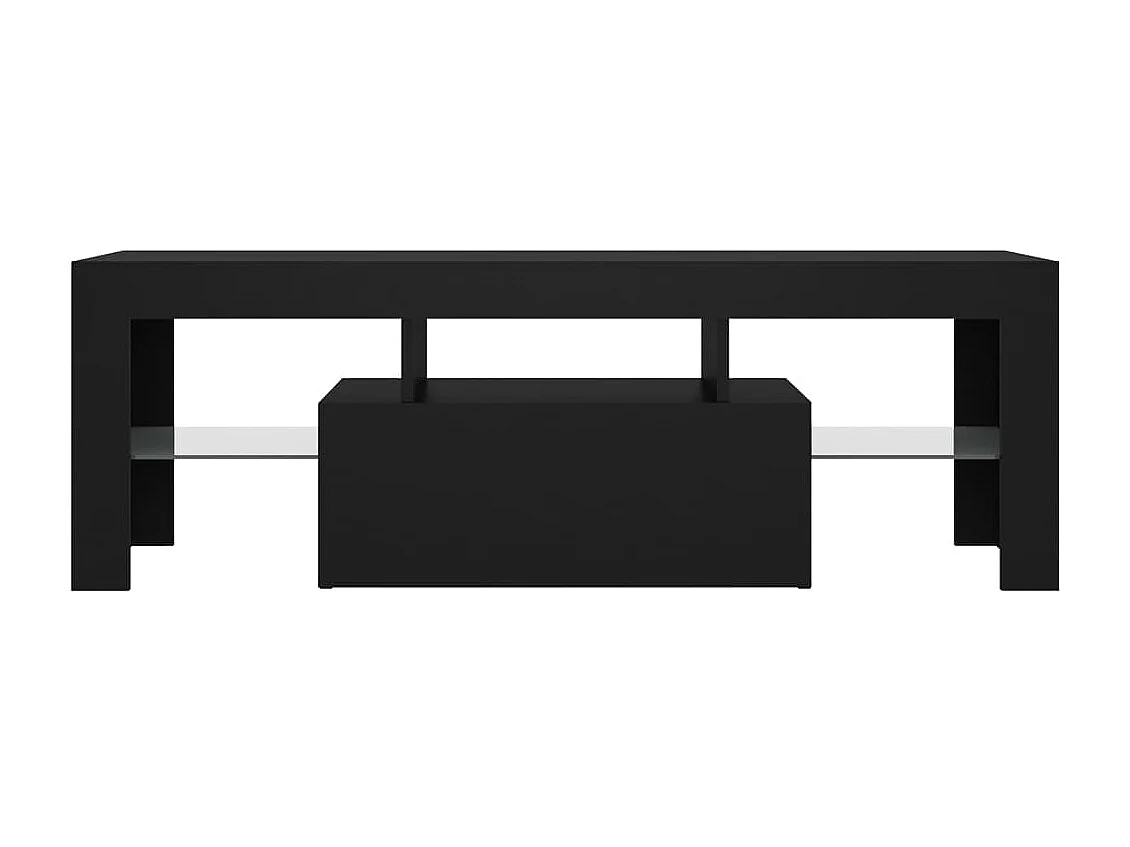 Móvel de TV com luzes LED preto 120x35x40 cm