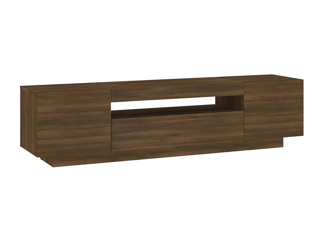 TV-meubel met LED-verlichting Bruin eiken 160x35x40 cm
