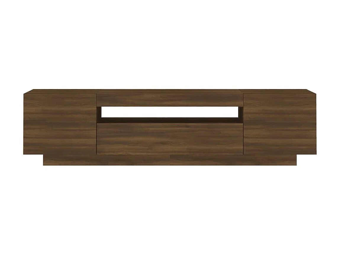 TV-meubel met LED-verlichting Bruin eiken 160x35x40 cm
