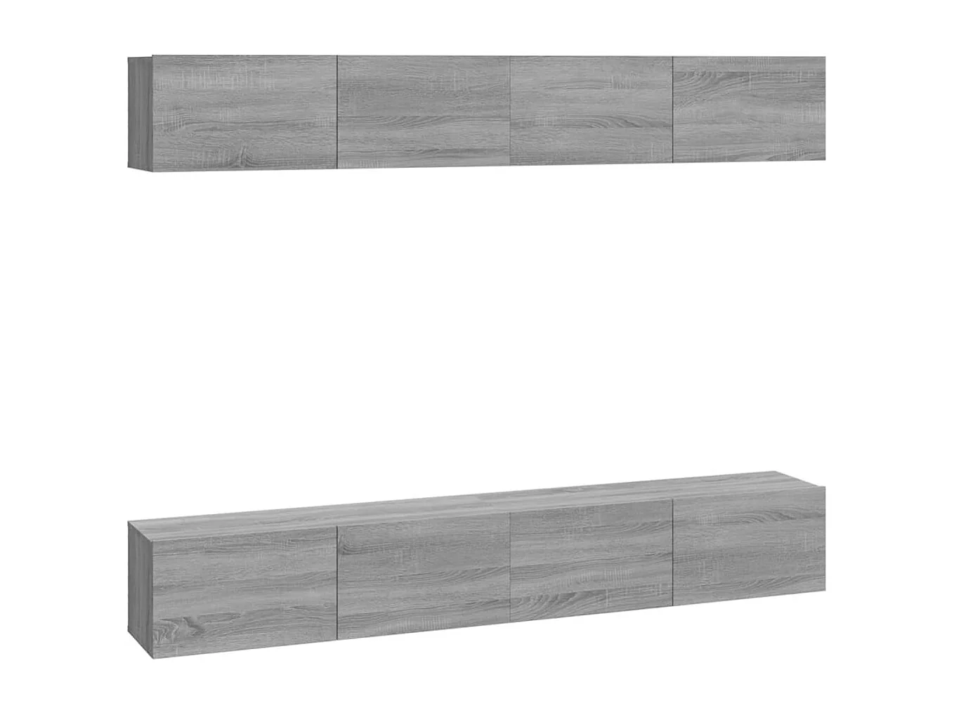 Muebles TV de pared 4 piezas Sonoma gris 100x30x30 cm