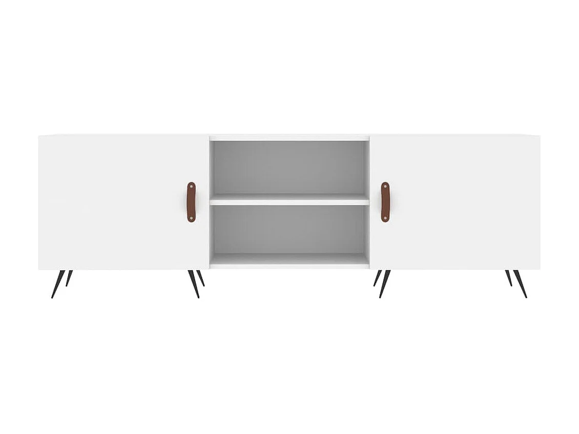 Mueble TV blanco 150x30x50 cm de madera contrachapada