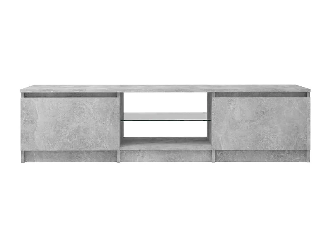 Meuble TV avec lumières LED gris béton 140x40x35,5 cm