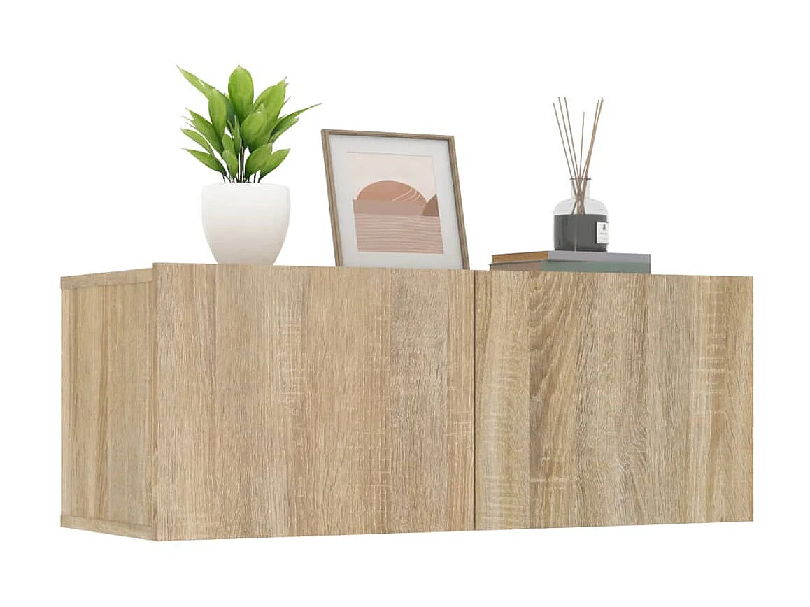 Meubles TV 2 pcs Chêne sonoma 80x30x30 cm Bois d'ingénierie