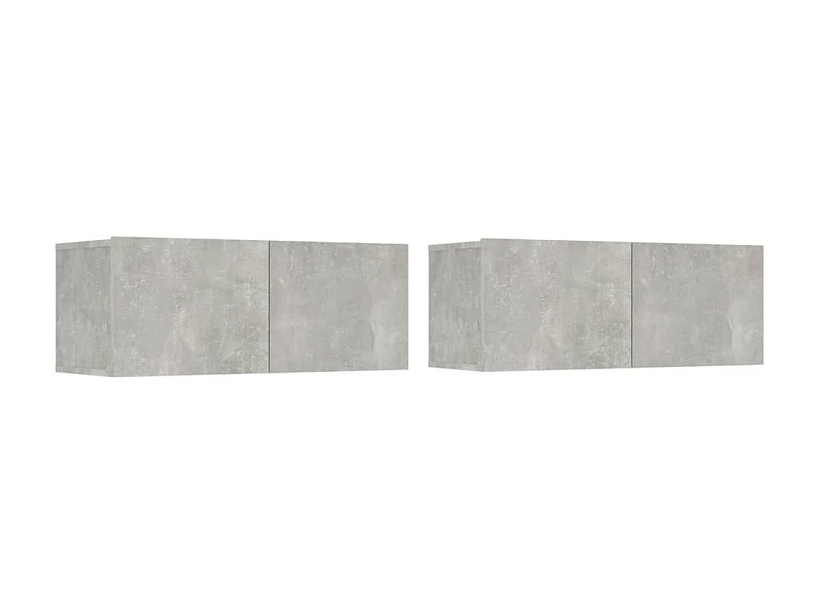 Ensemble de meubles TV 5 pcs Gris béton Bois d'ingénierie