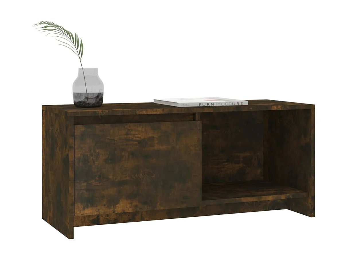 Meuble TV Chêne fumé 90x35x40 cm Aggloméré