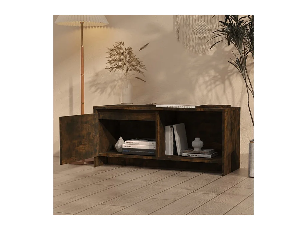 TV-meubel Gerookt eiken 90x35x40 cm Spaanplaat