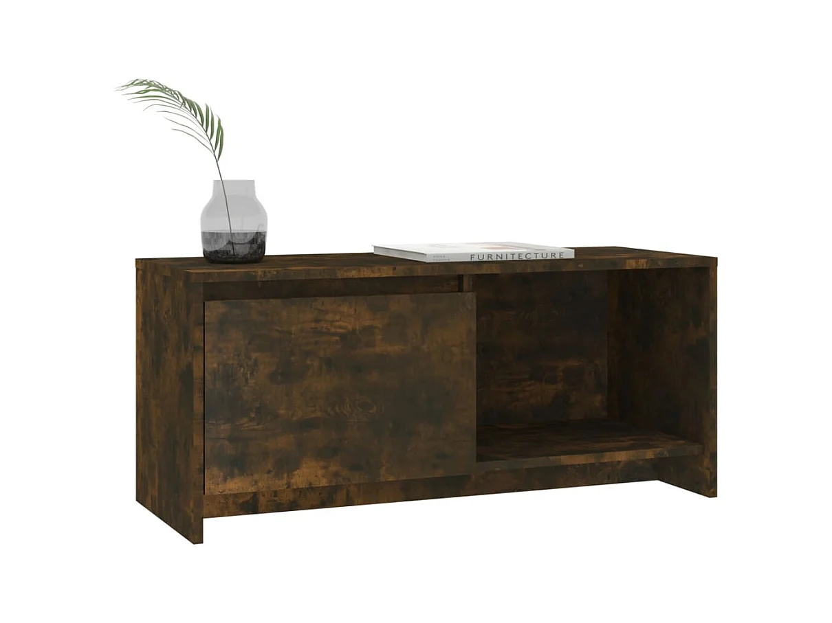 TV-meubel Gerookt eiken 90x35x40 cm Spaanplaat