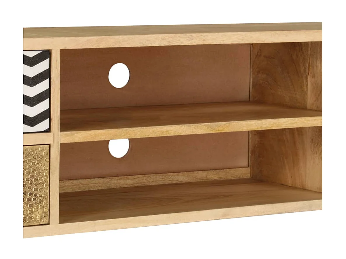 Meuble TV 120 x 30 x 40 cm Bois massif de manguier