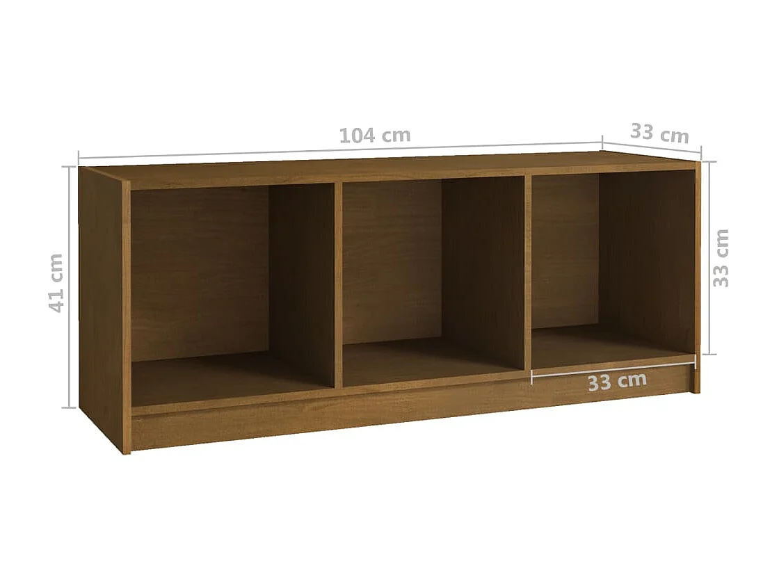 Meuble TV Marron miel 104x33x41 cm Bois de pin massif
