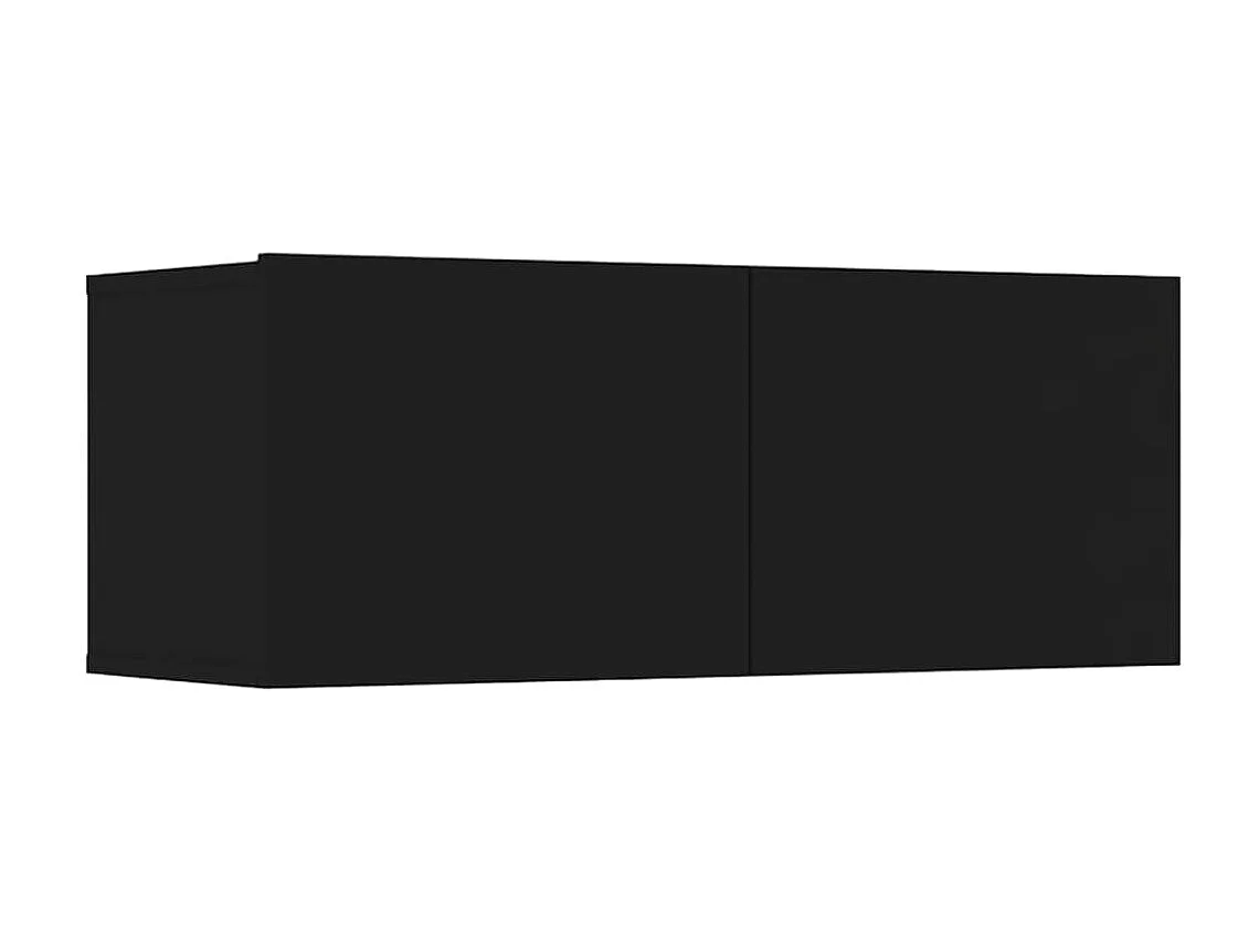 Mobile TV 4 pz Nero 80x30x30 cm MDF