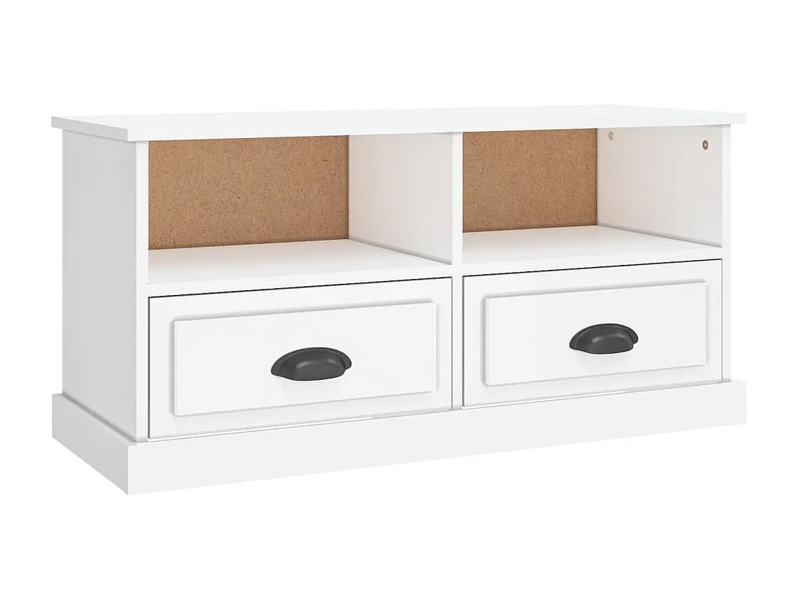 Meuble TV blanc brillant 93x35,5x45 cm bois d'ingénierie