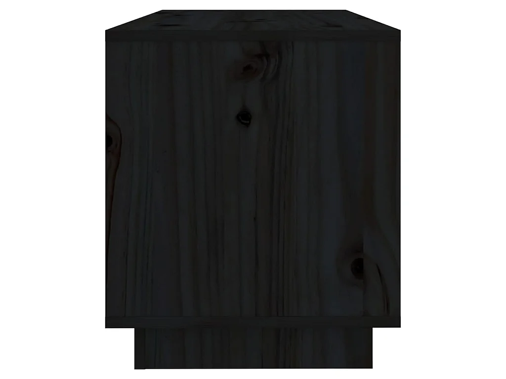 Meuble TV Noir 74x34x40 cm Bois de pin massif