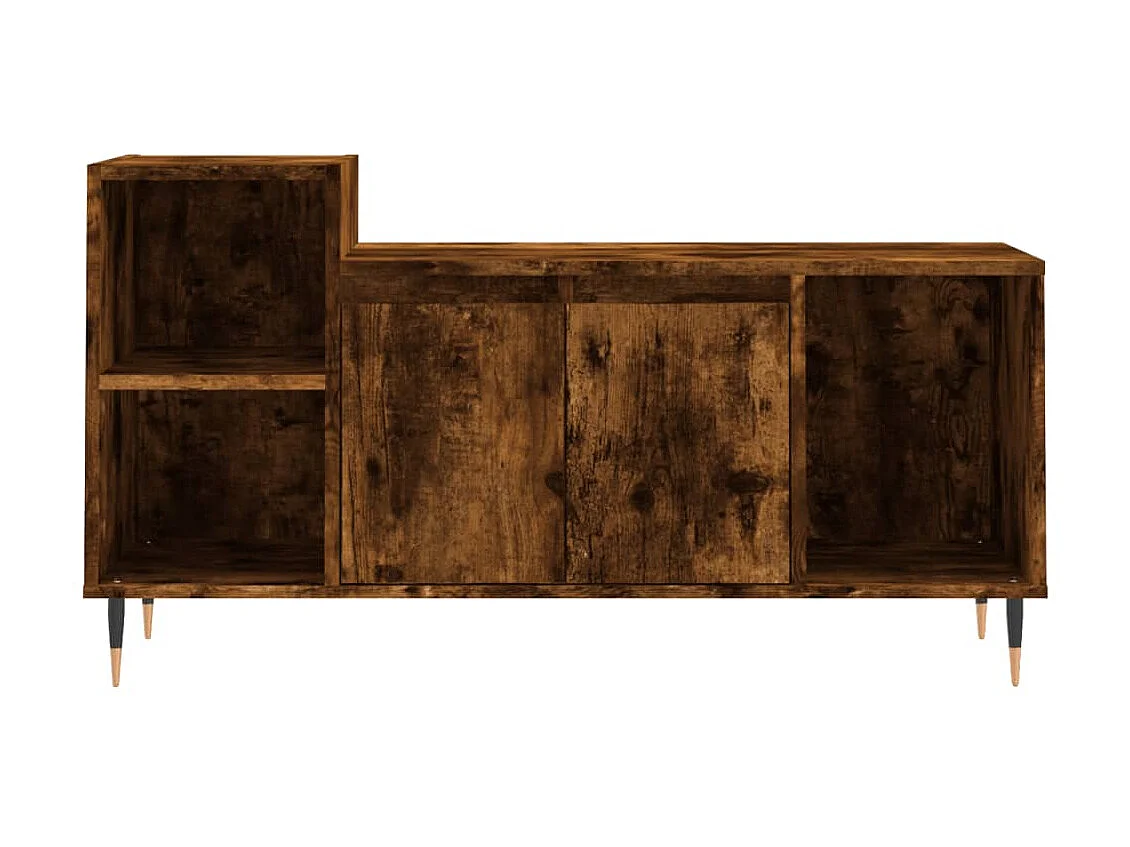 Meuble TV Chêne fumé 100x35x55 cm Bois d'ingénierie