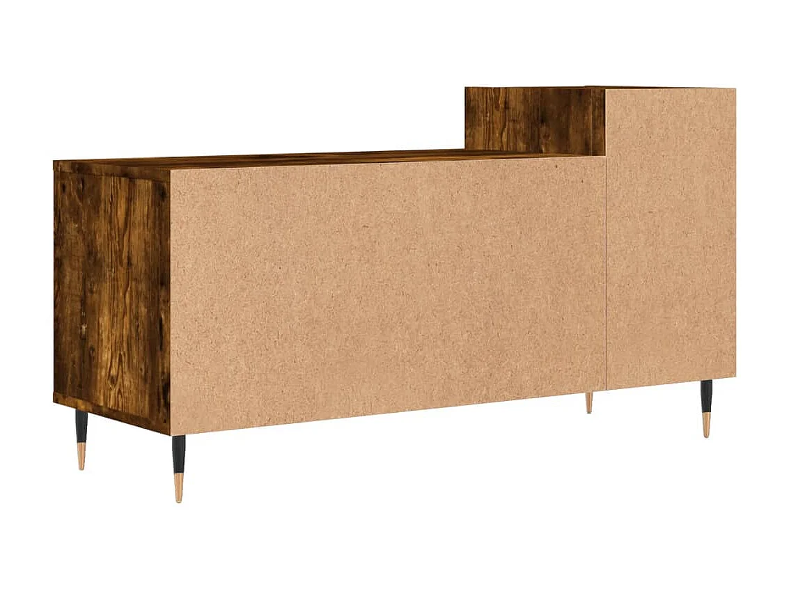 Meuble TV Chêne fumé 100x35x55 cm Bois d'ingénierie