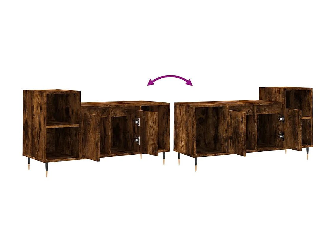 Meuble TV Chêne fumé 100x35x55 cm Bois d'ingénierie