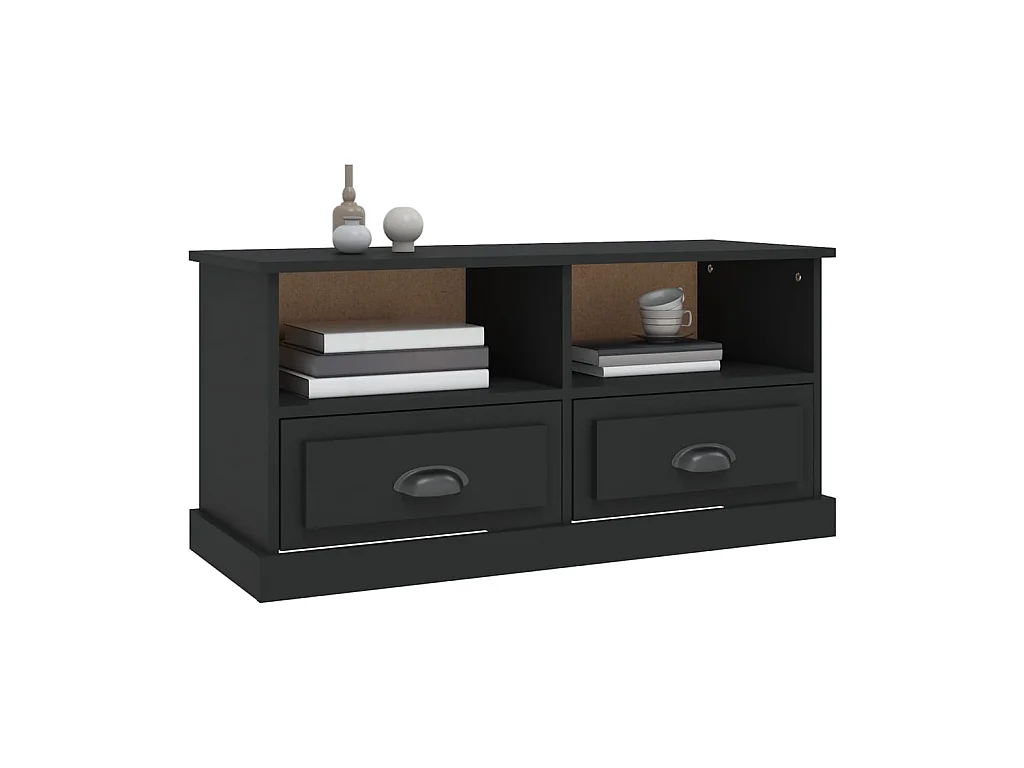 Zwart tv-meubel 93x35,5x45 cm samengesteld hout