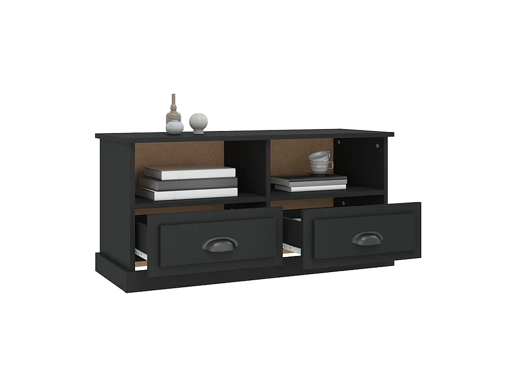 Zwart tv-meubel 93x35,5x45 cm samengesteld hout