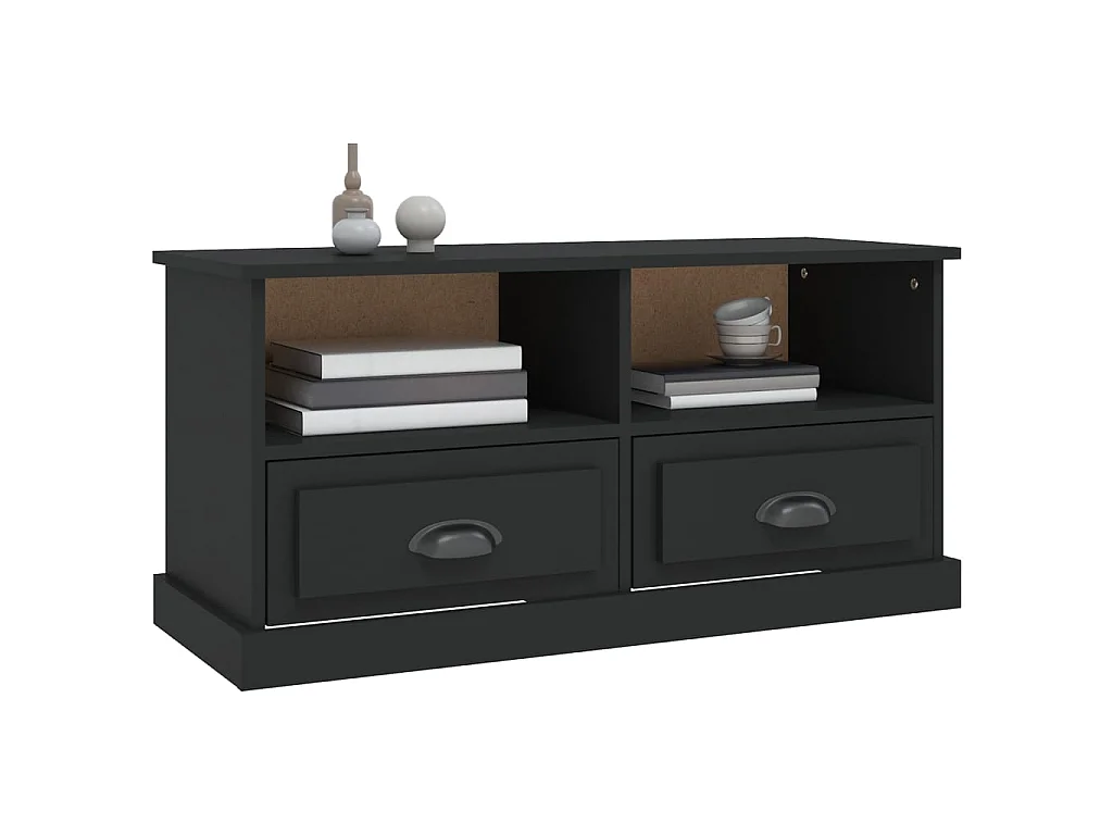 Meuble TV noir 93x35,5x45 cm bois d'ingénierie