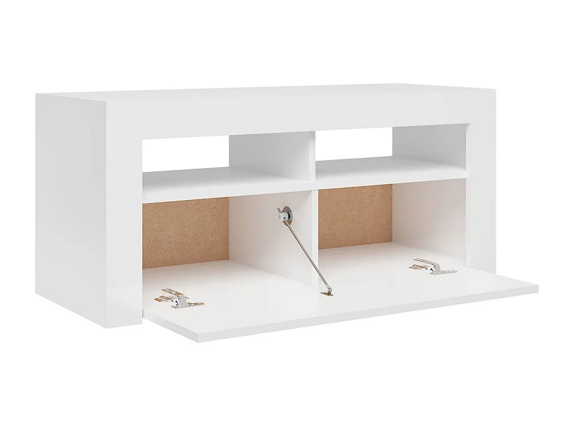TV-meubel met helder witte LED-verlichting 90x35x40 cm
