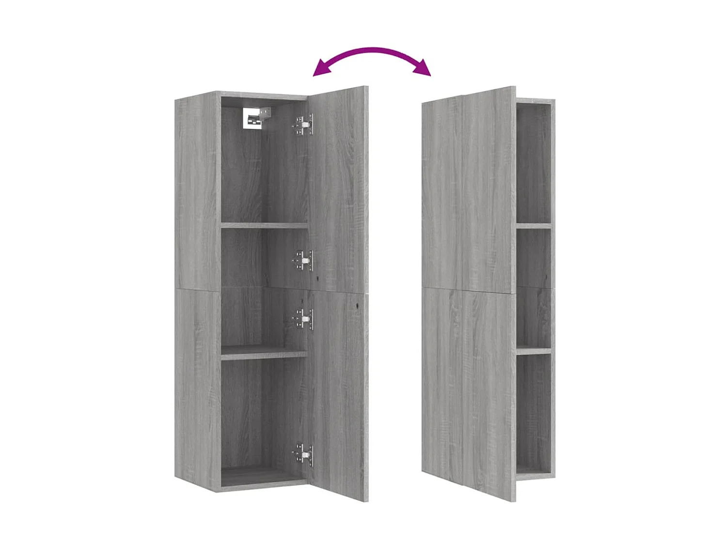 Meubles TV muraux 2 pcs Sonoma gris 30,5x30x110 cm