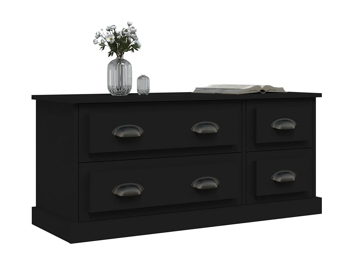 Mueble TV negro 100x35,5x45 cm de madera contrachapada