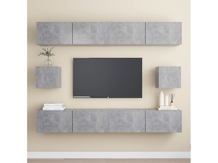 Armadio Pensile Gecheer 60x20x30 Cm Grigio Cemento In Truciolato - Per Cucina, Bagno, Soggiorno