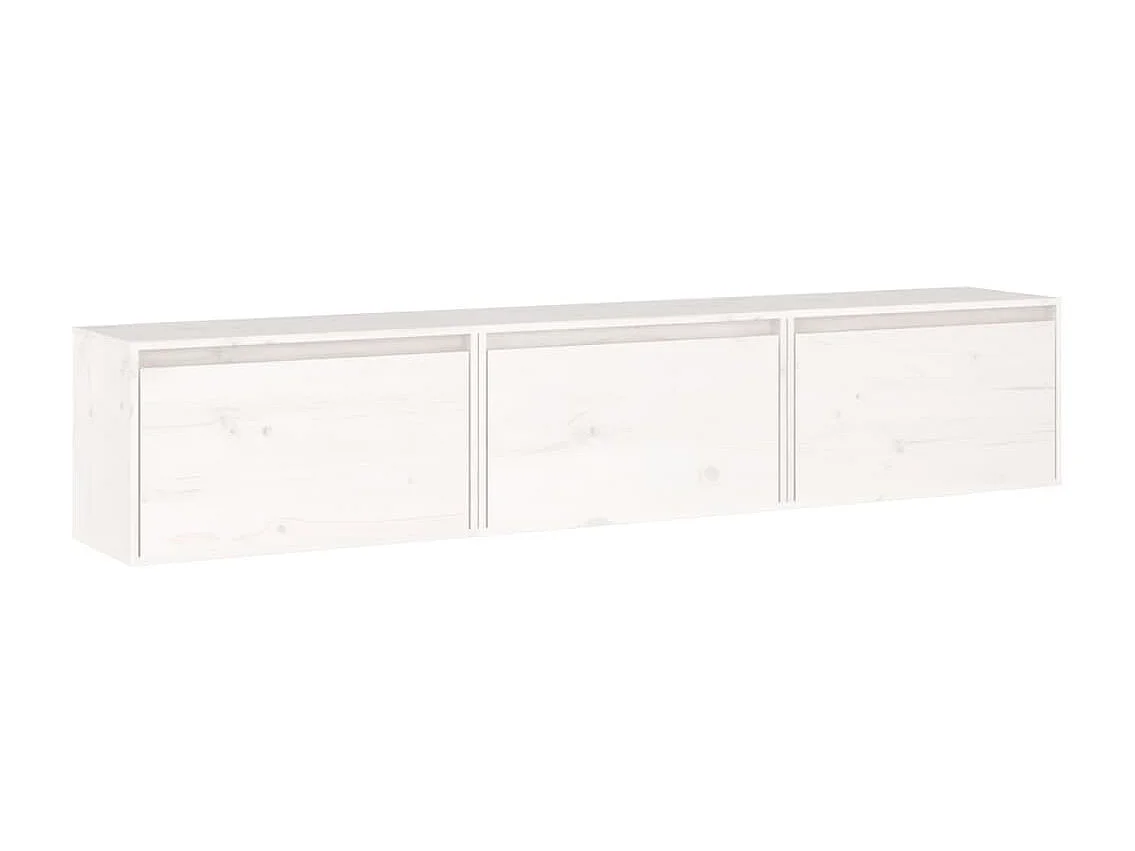 Meubles TV 3 pcs Blanc Bois massif de pin