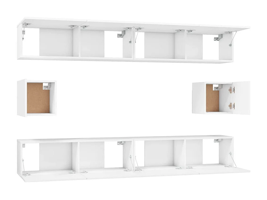 Ensemble de meubles TV 6 pcs Blanc Bois d'ingénierie