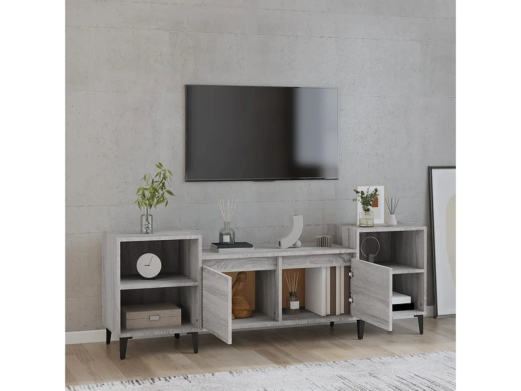 Meuble TV Sonoma gris 160x35x55 cm Bois d'ingénierie