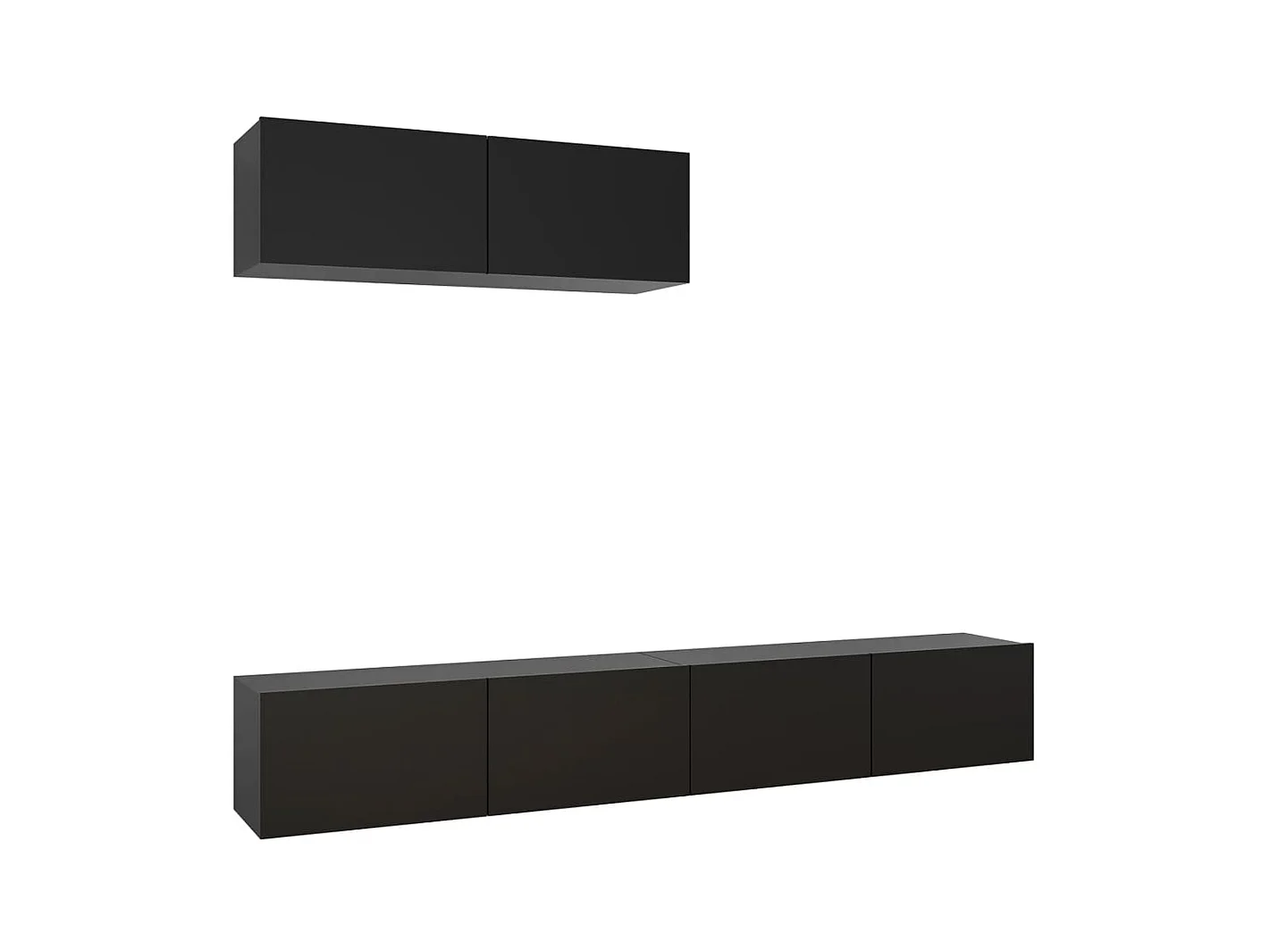 Meubles TV 3 pcs Noir Aggloméré