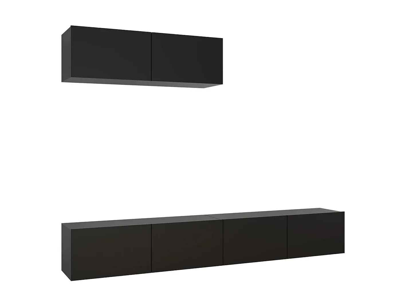 TV-meubel 3 stuks Zwart spaanplaat